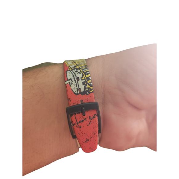 Vintage Swatch Watch "Engineer" GB139. In box with paperwork- CRACKED BAND - Picture 8 of 8